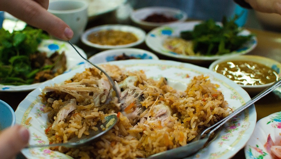 Dinner at a roadside Indian joint, Mandalay, Myanmar