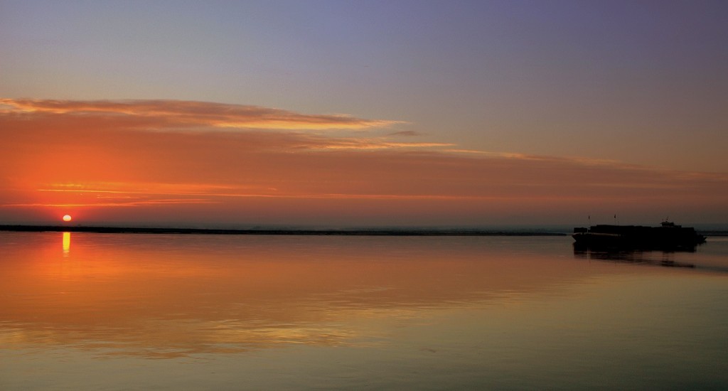 irrawaddy river sunset