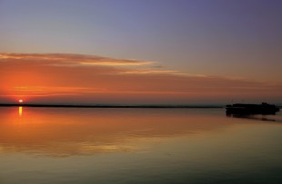 irrawaddy river sunset